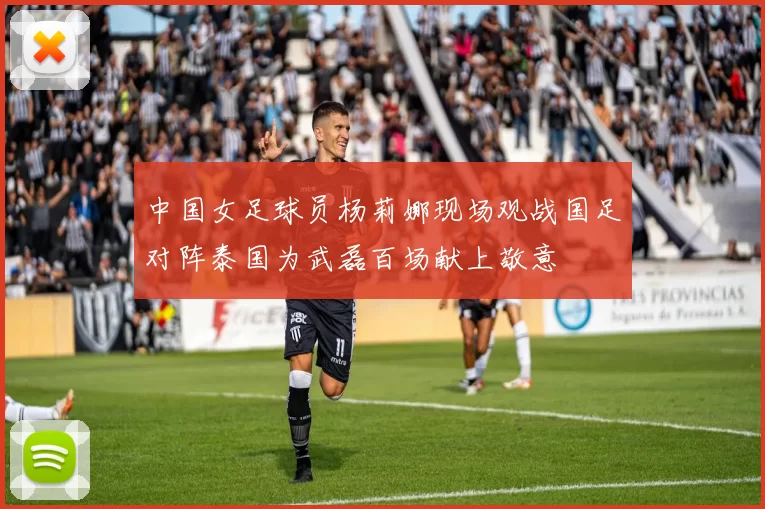 中国女足球员杨莉娜现场观战国足对阵泰国为武磊百场献上敬意