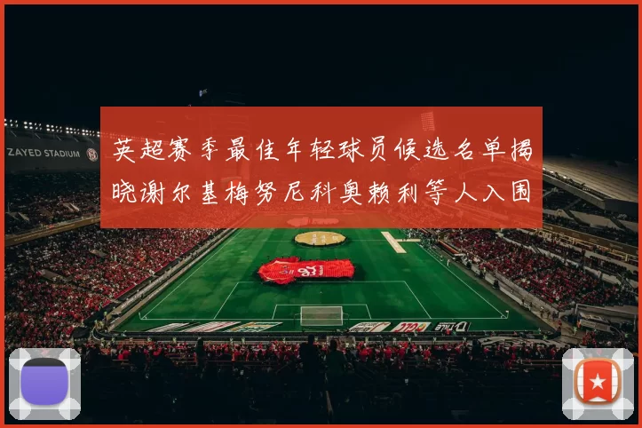 英超赛季最佳年轻球员候选名单揭晓谢尔基梅努尼科奥赖利等人入围